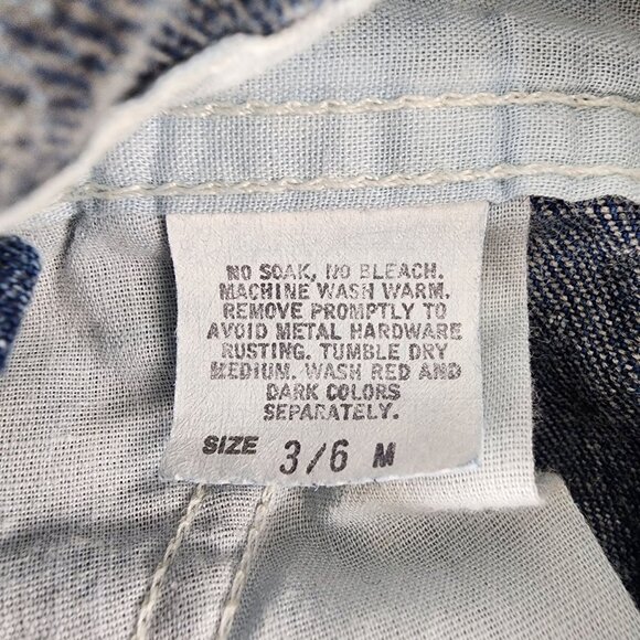 Vintage OshKosh BGosh Baby 3/6 M Acid Wash Denim Overalls Shorts Made in USA‎ - Picture 2 of 8